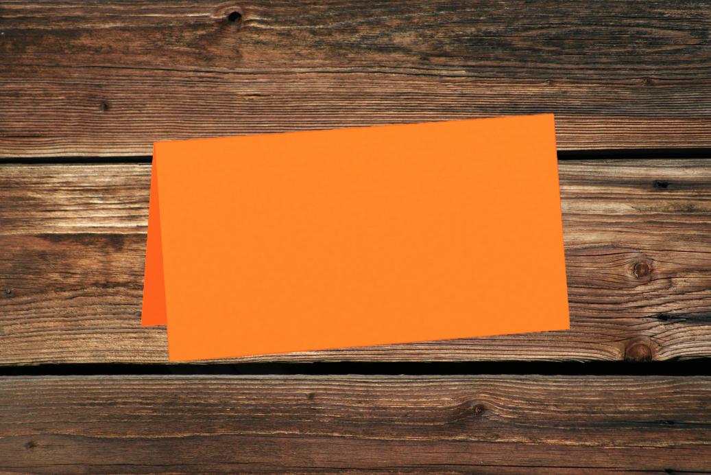 Tischkarten 50/100x100 mm Orange gerippt 220 g/qm